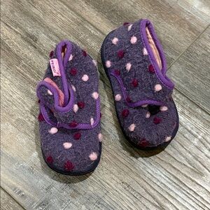 Primigi baby girls purple dotted wool booties size 23